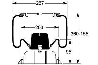 Air Spring, With Steel Piston Replaces Goodyear: 1r12-290